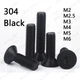 Black 304 Stainless Steel Hex Socket Bolts Countersunk Head Screw M2 M3 M4 M5 M6