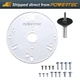 POWERTEC 71881 6-1/2-Inch Router Plate and Centering Pin (1/2" & 1/4") w/ Cone