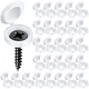 HNYYZL Plastic Hinged Screw Covers - 150 White Snap-On Caps, Flip Tops