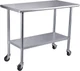 ROCKPOINT Stainless Steel Table for Prep & Work with Caster 48x24 Inches, NSF Me