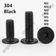 Black 304 Stainless Steel Allen Hex Socket Utrathin Flat Head Screws M2 M3 M4 M5