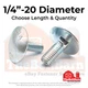 1/4"-20 A307 Grade A Step Bolts Zinc (Choose Length & Qty)