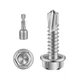 Mellewell #14 x 3/4" Hex Washer Head Self Drilling Screws, x 3/4", Silver 