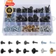 160 PCS 14 Sizes Metal Car Screw Body Bumper Hood Retainer Clips M6, Black 