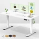 Veken 55 Inch Large Electric Standing Desk,Sit to Stand 55&times;23.6 Inch, White