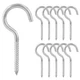 Zorfeter 10Pcs 2.5 Inch Eye Hooks Screw, Stainless Steel Heavy Duty Screw in ...