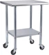 ROCKPOINT Stainless Steel Table for Prep & Work with Caster 30x24 Inches, NSF Me