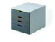 VARICOLOR 4 Drawer Color Coded Desktop Organizer Letter Size Gray Durable