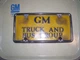 Vintage GM License Plate  plastic