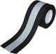 JINBING Sew On Silver Reflective Tape for Clothing 50mm x 5meter, Black 