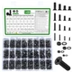 1490pcs M2 M3 M4 M5 Flat Head Screws Nuts Washers Kit Phillips Black Assortment