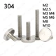 304 Stainless Steel Round Large Flat Head Knurled Thumb Screws M2/M3/M4/M5/M6/M8