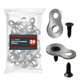 Performore 20 Pack Figure 8 Shaped Steel Desk Top Fastener Clip, Heavy Nickel 