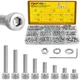 Fgruh 490pcs M4 Screws,Nuts and Washers SS 490PCS M4, Silver-Hex Socket Head 