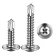 100 PCS #8x1/2" Silver Crosshead 410 Stainless Steel Truss Head Screws