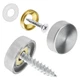 ZIUZI 24 Pcs Stainless Steel Screw Cover Cap, 0.63"/16mm Diameter Silver 