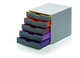 VARICOLOR 5 Drawer Color Coded Desktop Organizer Letter Size Gray Durable