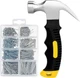 KURUI 700PCs Nails Assortment Kit & 8oz Hammer, Small Hammer for Hanging Wall Ar