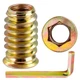MewuDecor 3/8"-16 Threaded Inserts for Wood Nutsert 3/8-16 x 25mm, Yellow 