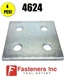 (QTY 4) 4-Hole Flat Square Splice Plate Fitting for Unistrut Channel #4624 P2079