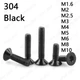 Black 304 Stainless Steel Torx Socket Countersunk Head Screw M1.6/M2/M3/M4/M5/M6