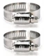 Two SAE Size 6, 3/8" to 7/8" All 300 SS Steel Worm Drive Hose Clamps JW006S
