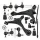 12pc Front Lower Control Arms Ball Joints Stabilizer Links Tie Rods for Civic