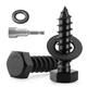 BNUOK 26 Sets 1/4" x 1-1/2" Hex Head Lag Screws 1/4x1-1/2 (26sets), Black 