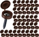 HNYYZL Plastic Hinged Screw Covers - Brown, Snap Washer Caps with Flip Tops, Rus