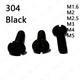 Black 304 Stainless Steel Slotted Countersunk Flat Head Screws M1.6 M2 M3 M4 M5