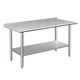 ROCKPOINT Stainless Steel Table for Prep & Work with Backsplash 60x24 Inches, NS