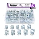 Swpeet 84Pcs 10 Sizes Zinc Plated Mini Fuel Injection Line Style Hose Clamp A...