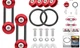 Bumper Trunk Quick Release Kit, Quick Release Front Rear Bumper Fasteners Red