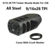 All Steel Tanker Style 9/16x28 TPI Muzzle Brake Compensator For 338 W Washer