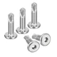 uxcell Hex Socket Self Tapping Screws, 1/4 x 1 410 Stainless x 1", Silver
