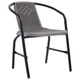 Patio Chairs 4 Pcs Patio Dining Chair Plastic Rattan and Steel 242.5 lb vidaXL