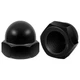 Mellewell #8-32 Hex Head Acorn Cap Nuts, 304 Stainless Steel 18-8 Black Coati...