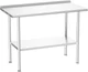 Atelicf All-Stainless Steel Prep Table, 24 X 48 Inch, with Rounded-Corner Backsp
