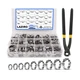 260 PCS 12 Sizes Single Ear Hose Clamps, 5.3-33.1mm 304 Stainless Steel Crimp...