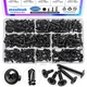 mxuteuk #8 Self Tapping Screws,410 Stainless BK Kit, Black-Truss Head 