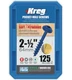 Kreg #8 x 2-1/2 in Square Drive Round Head Blue Kote Coarse Screws 125 Pack