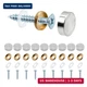 BlingKingdom 10 Sets Stainless Steel Mirror Screws with Caps, 16 MM Brushed Deco