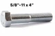 (10) Hex Head 5/8-11 x 4" Bolt A307 Partial Thread Zinc Plated CLEARANCE
