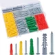 JEGONFRI 208PCS Drywall Anchors and 1in, 1-1/4in, 1-1/2in, 2in, Multicolor 