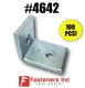 (Qty 100) #4642 P1068 2 Hole 90DEG Corner Angle for Unistrut Channel Two Hole