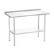 Atelicf All-Stainless Steel Prep Table, 24 X 48 Inch, with Rounded-Corner Bac...