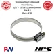 HPS Stainless Steel Embossed Hose Clamp, 1/2" - 13/16" Range, Size #6, Set of 20