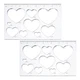 PH PandaHall 2pcs 9 in 1 Heart Inlay Template Router 7x4.7 inches, 