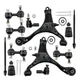 12pc Front Lower Control Arms Ball Joints Tie Rods For Honda Civic 2001-2005