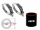 HPS 1 7/8" 48mm 4-Ply Silicone Intercooler Coupler Hose BLACK + T-Bolt Clamps